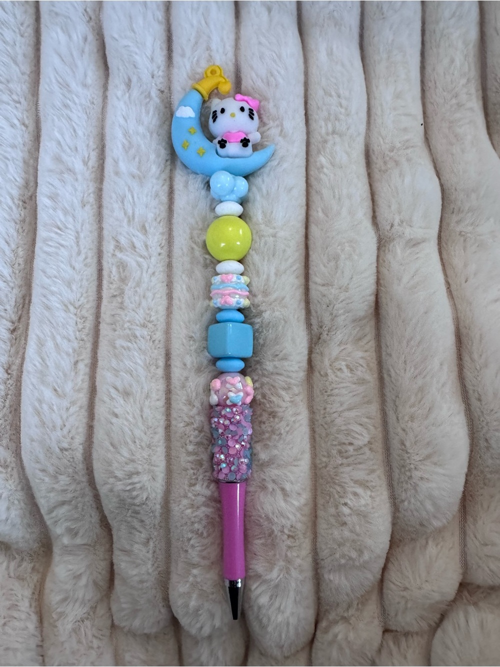 Hello kitty Beaded Pen in Pink & Blue - Cute Writing Pen